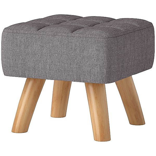 HOMCOM Fußhocker Hocker mit Leinenoptik, Holzbeine, Moderner Sitzhocker Pol günstig online kaufen
