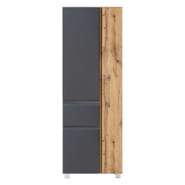 Held Möbel Seitenschrank Ancona 65 cm matt Grau-Wotaneiche günstig online kaufen