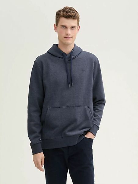 TOM TAILOR Sweatshirt Hoodie in Melange Optik mit Logo Badge günstig online kaufen