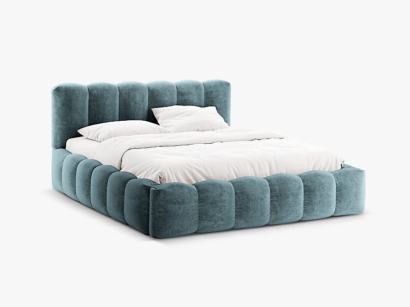 Micadoni Polsterbett Lupine, Stauraumbett mit Kopfteil günstig online kaufen