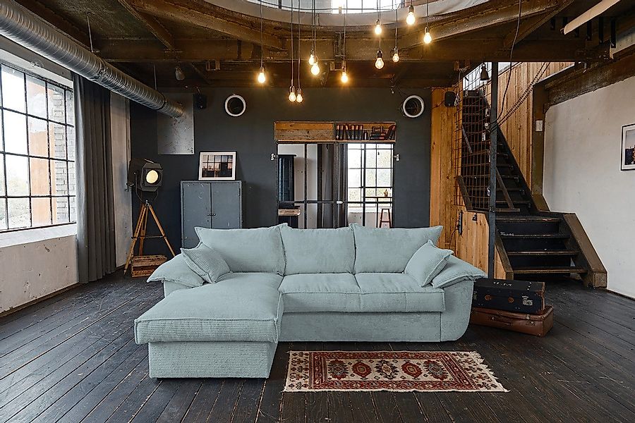 KAWOLA Ecksofa DAMETO, Schlafsofa Couch Cord günstig online kaufen