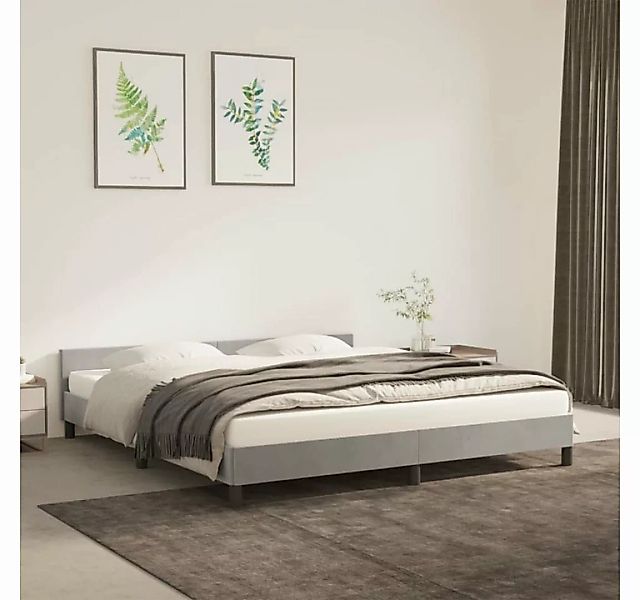 furnicato Bett Bettgestell mit Kopfteil Hellgrau 160x200 cm Samt günstig online kaufen