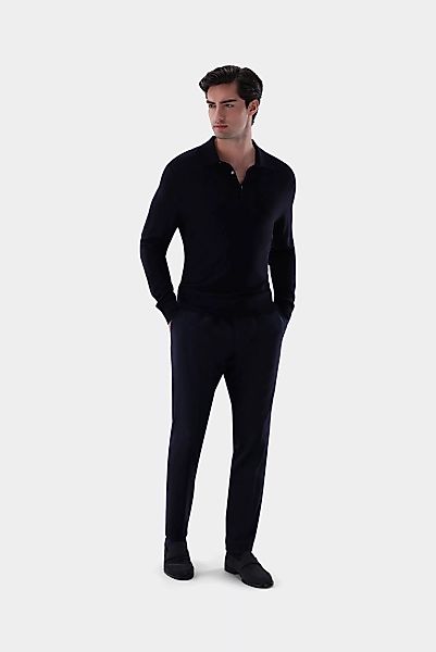Poloshirt gestrickt mit Langarm günstig online kaufen