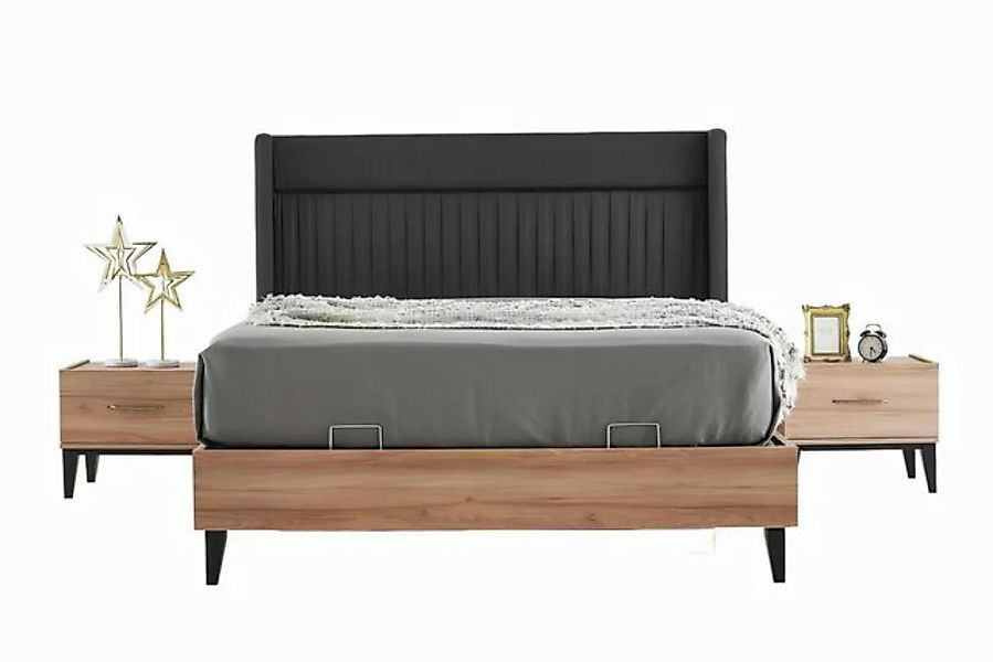 Xlmoebel Bett Doppelbett-Set mit Nachttischen in Braun für das Schlafzimmer günstig online kaufen