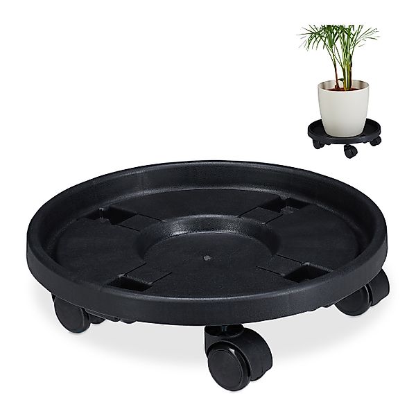 relaxdays Blumentopfuntersetzer Pflanzenroller Kunststoff groß 2er günstig online kaufen
