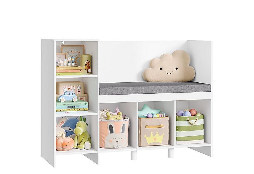 HOMECHO Spielzeugtruhe, Bücherregal Kinder mit Kissen und 6 Ablagefächern W günstig online kaufen
