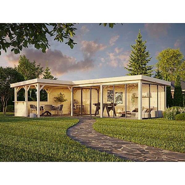 Palmako Pavillon Lenna Set 721 Slide Plus 876 x 588 cm Lackiert Weiß FSC® günstig online kaufen