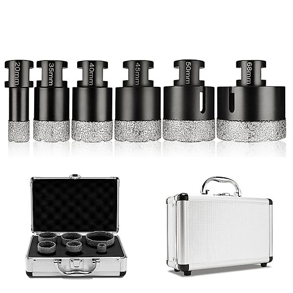 BTTO Fliesenbohrer 6-tlg Set Fliesenbohrer 20/35/40/45/50/68mm günstig online kaufen