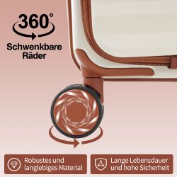 REDOM Hartschalen-Trolley Gepäckset 3-teilig, Front-Öffnungs-Design(M&L), 4 günstig online kaufen
