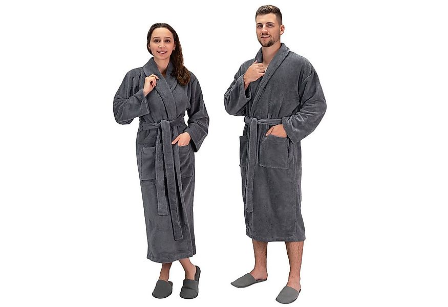 ZOLLNER Unisex-Bademantel, 100% Polyester-Velours / 100% Baumwolle, Schalkr günstig online kaufen