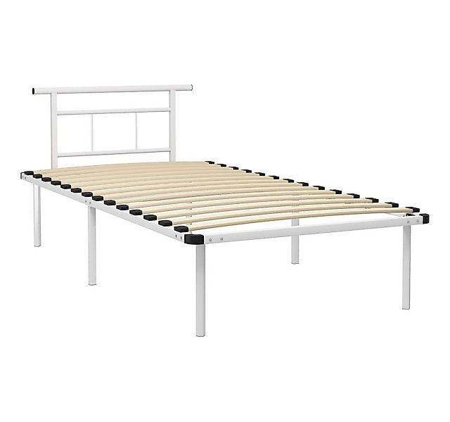 vidaXL Bett Bettgestell Weiß Metall 100x200 cm günstig online kaufen