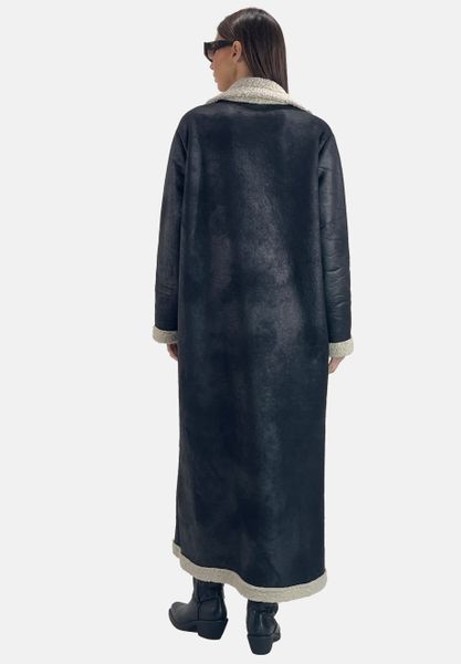 Elara Lederimitatmantel Elara Damen Kunstfellmantel (1-tlg) günstig online kaufen