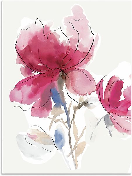 Artland "Rosige Blüte I." Blumenbilder 1 Stk. tlg. als Alubild, Leinwandbil günstig online kaufen