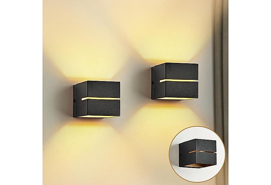 Vivitar LED Wandleuchte Wandleuchte Aluminium –2er SET– Wandlampe Schwarz G günstig online kaufen