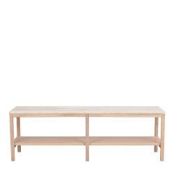 Lowboard in Holz White Wash und Marmorplatte in Beige 45 cm hoch günstig online kaufen
