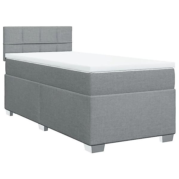 vidaXL Boxspringbett mit Matratze Hellgrau 90x190 cm Stoff 3288043 günstig online kaufen