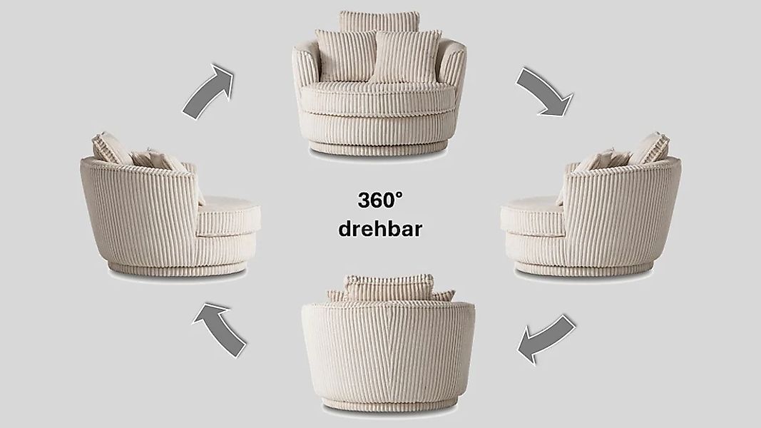 Home affaire Drehsessel »MAISIE, Love Seat,Lese-Sessel,Sessel-Set, mit Hock günstig online kaufen