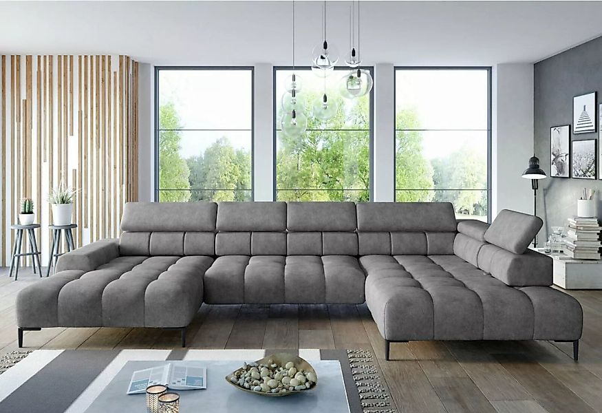 JVmoebel Ecksofa Stoff U-Form Couch Wohnlandschaft Ecksofa Bettfunktion, Ma günstig online kaufen