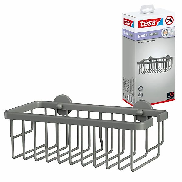tesa Duschregal "MOON Duschkorb ohne Bohren - 9,2 x 25 x 12,5 cm" Packung günstig online kaufen