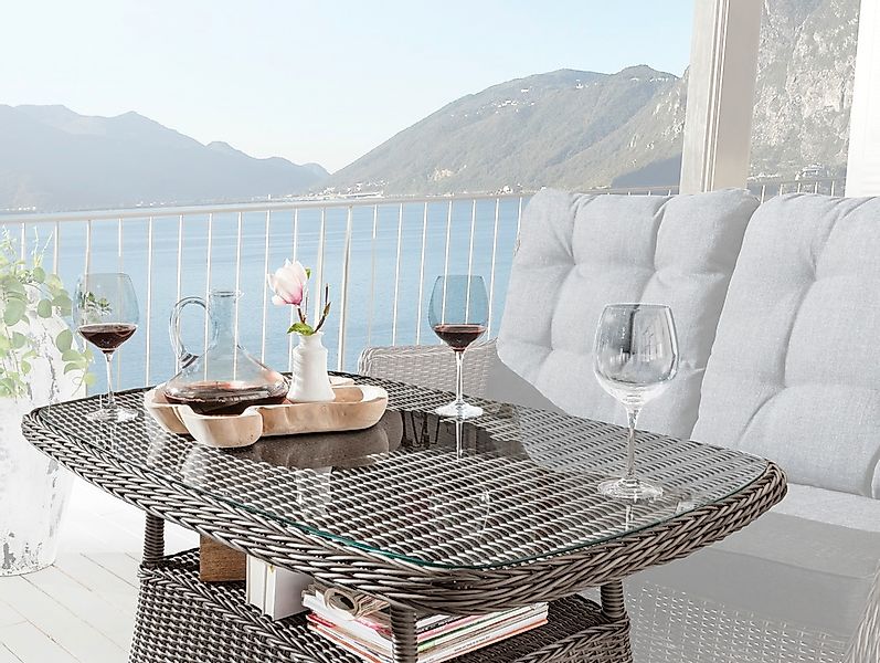 Destiny Gartentisch »CASA MERANO«, (120x66x77cm), Aluminium, Polyrattan günstig online kaufen