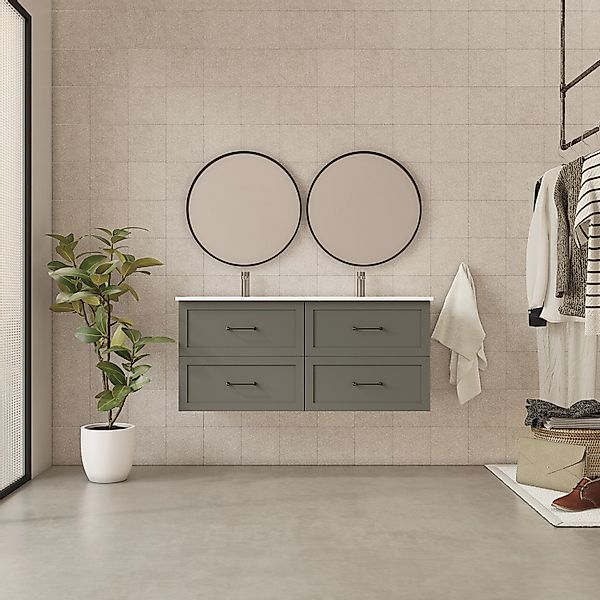 Randal Doppelwaschtisch DROME 120 cm Grau Matt mit Softclose günstig online kaufen
