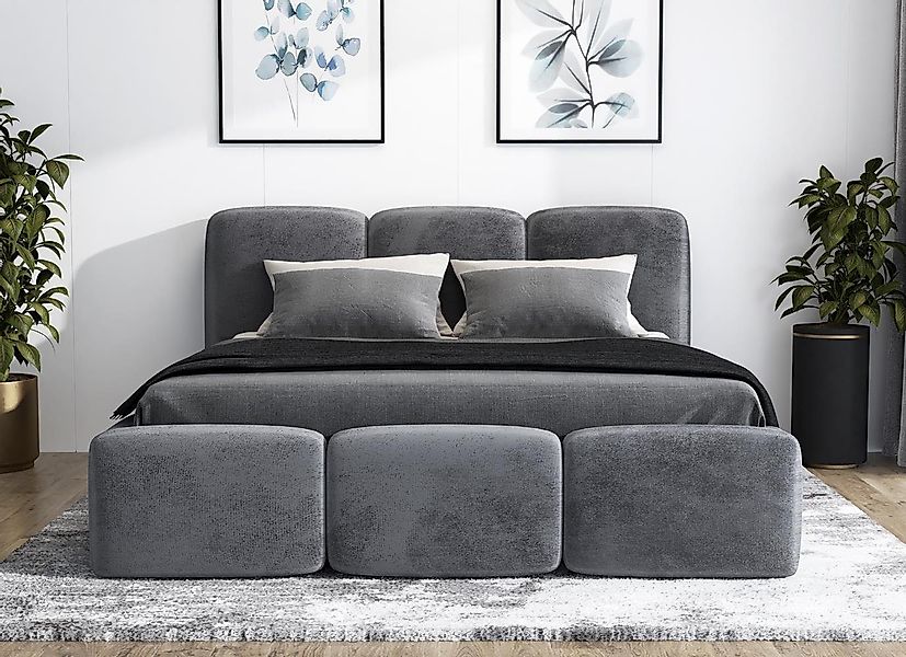 A&J MöbelLand GmbH Polsterbett STARK mit Matratze, Lattenrost und Bettkaste günstig online kaufen