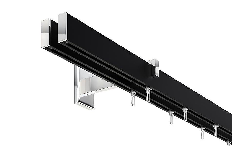 DécoProfi Innenlaufschiene Gardinenstange eckig LONG 2-läufig, günstig online kaufen