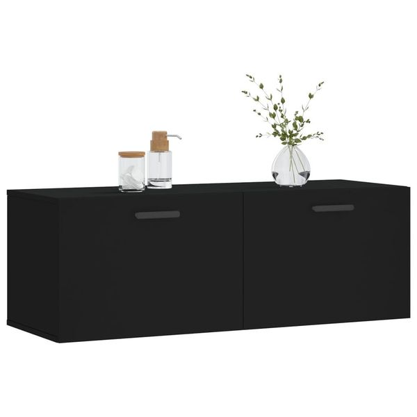 vidaXL Hängeschrank Wandschrank Schwarz 100x36,5x35 cm günstig online kaufen
