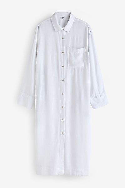 Next Midikleid Midi-Hemdkleid mit Leinen, Kurzgröße günstig online kaufen