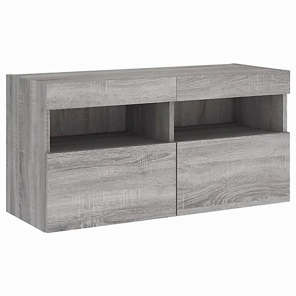 vidaXL TV-Schrank TV-Wandschrank mit LED-Leuchten Grau Sonoma 80x30x40 cm günstig online kaufen