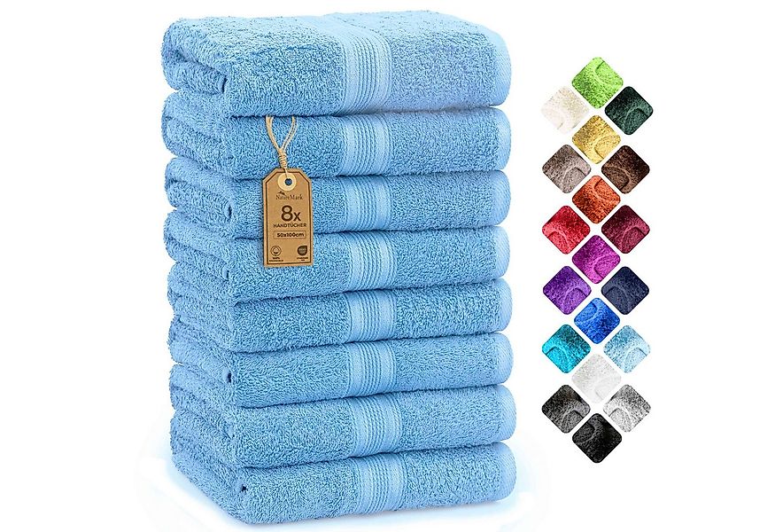 NatureMark Handtücher 8er-Set Frottier Handtücher 50x100cm, 100% Baumwolle günstig online kaufen