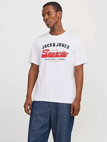 Jack & Jones Rundhalsshirt "JJELOGO TEE SS O-NECK 2 COL SS25 SN", mit Logo günstig online kaufen