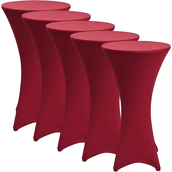 Beautissu Stella Stehtischhusse Ø 60cm Bordeaux 5tlg günstig online kaufen
