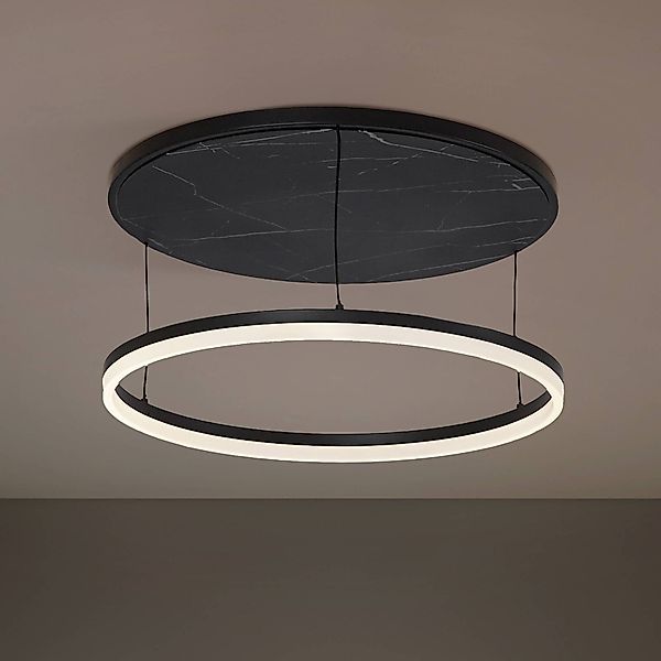 Lucande LED-Deckenlampe Orven, schwarz, Ø 50 cm, dimmbar günstig online kaufen