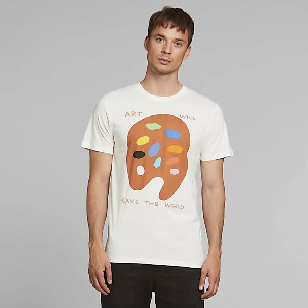 T-shirt Aus Bio Baumwolle - Stockholm Art Will Save Off-white - Weiß günstig online kaufen