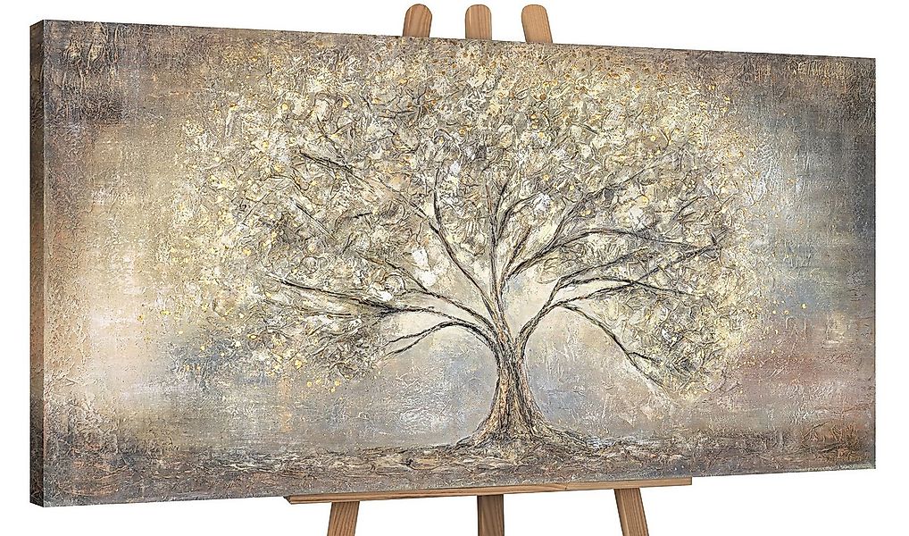 YS-Art Gemälde Goldbaum, Abstrakte Bilder, Leinwand Bild Handgemalt Gold Ba günstig online kaufen