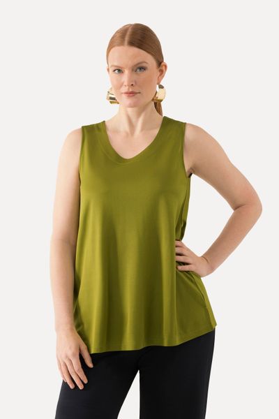 Ulla Popken Longtop Slinkytop Piqué A-Linie günstig online kaufen