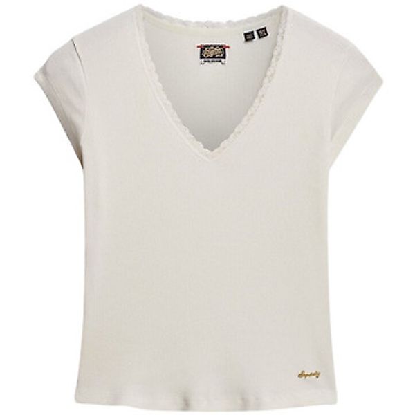 Superdry  T-Shirt T-shirt à liseré en dentelle femme  Essential günstig online kaufen