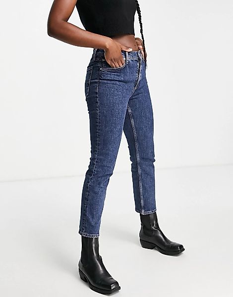 Mango – Jeans mit geradem Bein in Dunkelblau günstig online kaufen