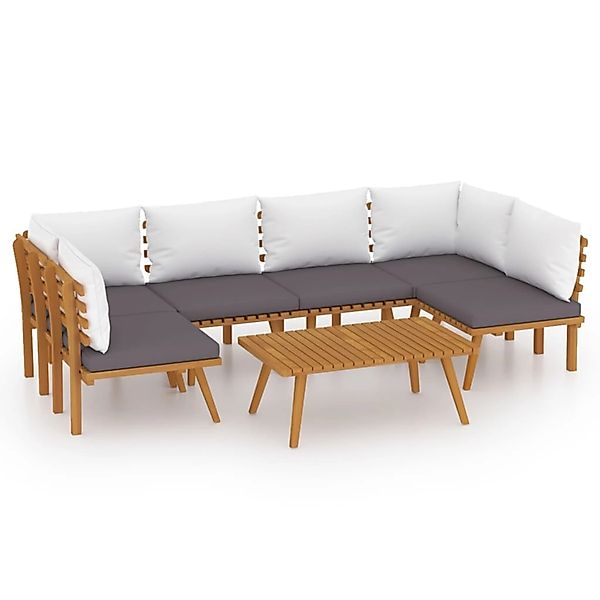 vidaXL Gartenlounge-Set 7-tlg. Garten-Lounge-Set mit Kissen günstig online kaufen