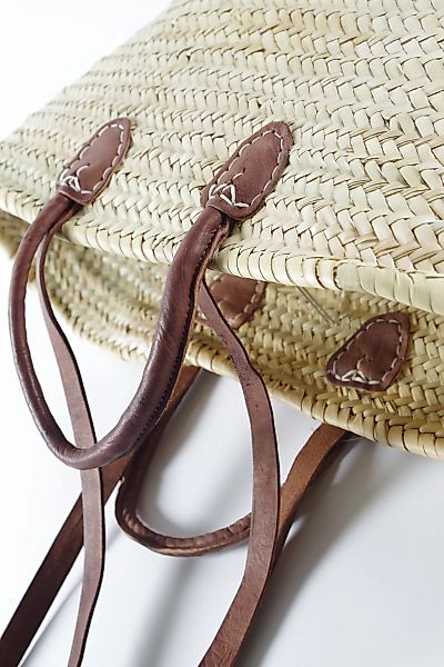 locker Aufbewahrungskorb "Strandtasche, Korbtasche", Palmtasche mit Ledergr günstig online kaufen