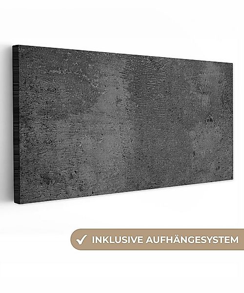 OneMillionCanvasses® Leinwandbild Panorama Strukturiert - Beton - Grau - In günstig online kaufen