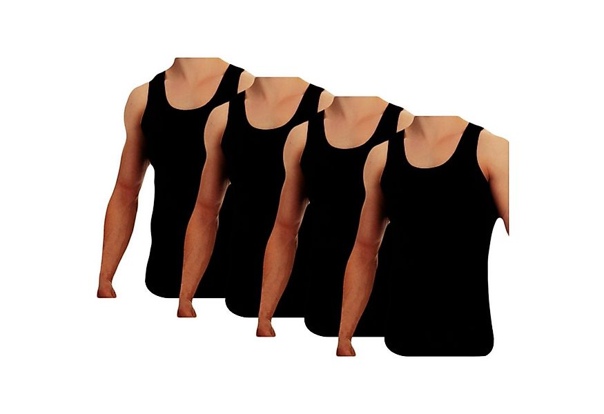 TEXEMP Tanktop 4er Pack Herren Unterhemd Baumwolle Tank Top Feinripp Shirt günstig online kaufen