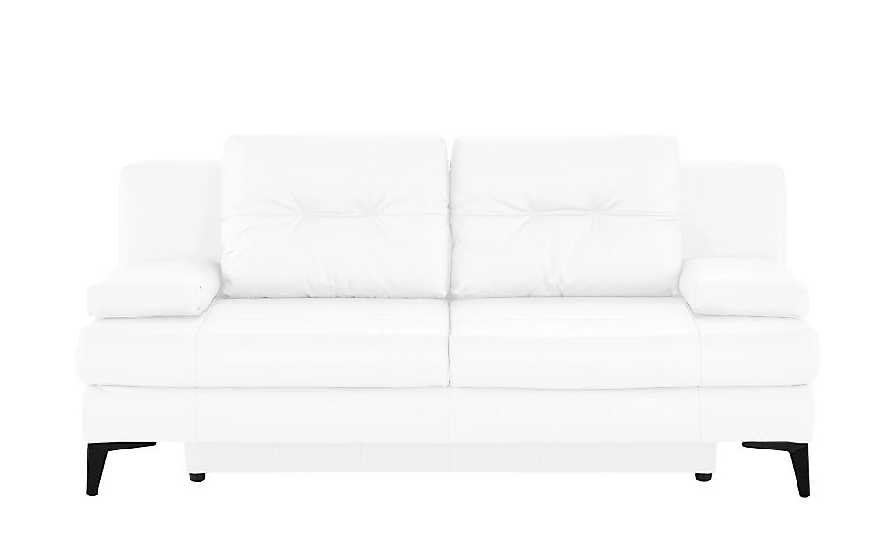 Ledersofa - weiß - 202 cm - 92 cm - 100 cm - Polstermöbel > Sofas > 2-Sitze günstig online kaufen