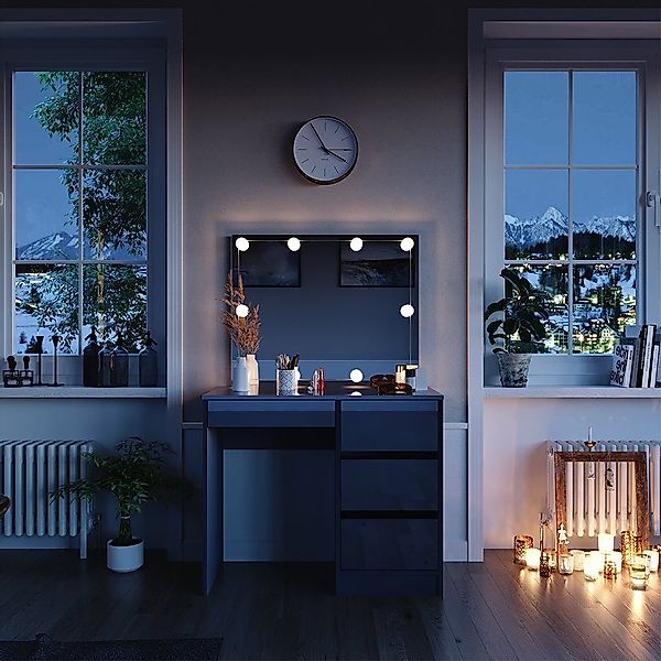 Vicco Schminktisch Sherry, Anthrazit, 90 cm günstig online kaufen