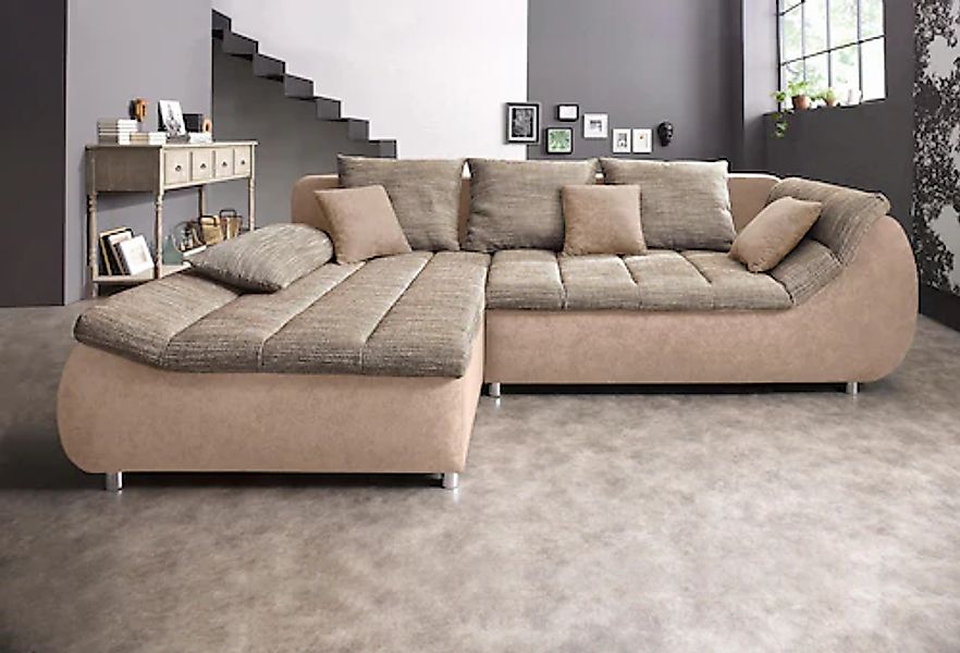 INOSIGN Ecksofa »Imola elegant und bequem, aktuelle Steppung im Sitz, L-For günstig online kaufen