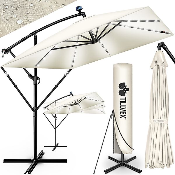 tillvex Sonnenschirm tillvex® Sonnenschirm LED Solar günstig online kaufen