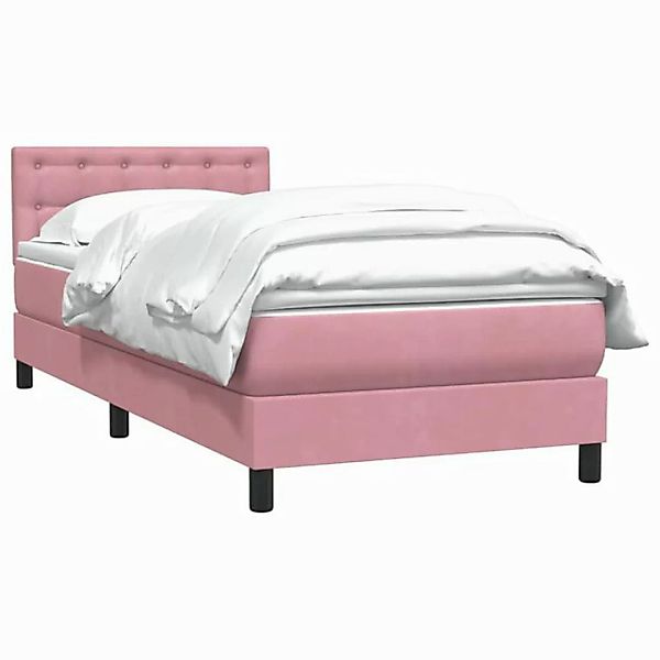 vidaXL Bett Boxspringbett mit Matratze Rosa 100x210 cm Samt günstig online kaufen