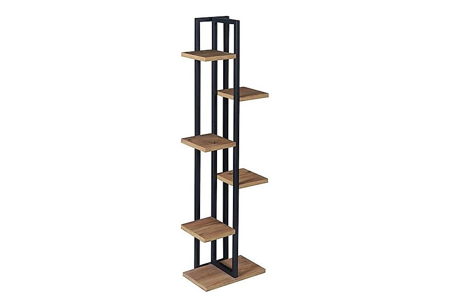en.casa Standregal, Tohmajärvi Blumenregal 6 Ebenen, 120x34x21cm, Schwarz/W günstig online kaufen