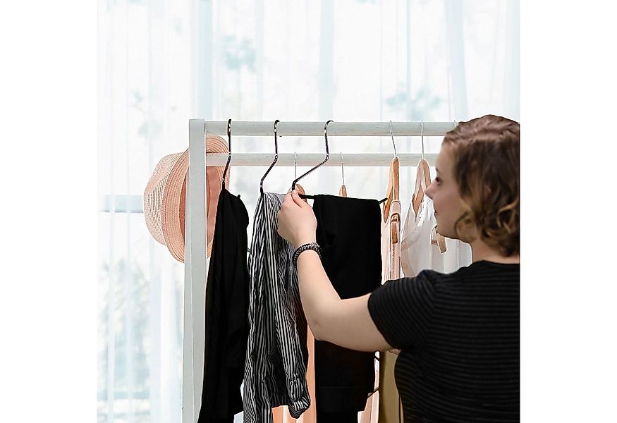 relaxdays Kleiderbügel 36 x schwarze Hosenbügel rutschfest günstig online kaufen